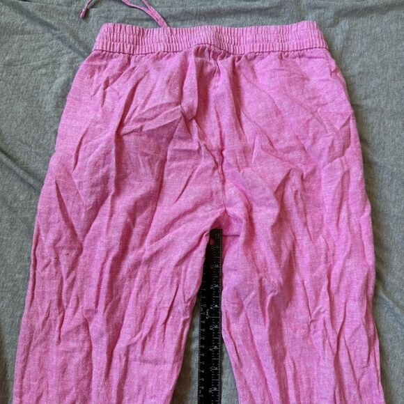 Sz 0 J. Crew Pink Cotton and Linen Drawstring Jogger Pant - Picture 5 of 9